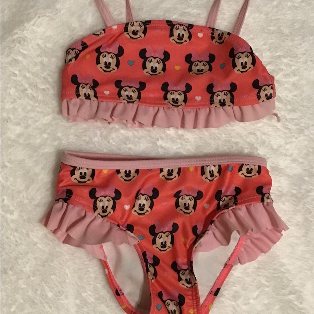 Girls Minnie Mouse two piece bathing suit
